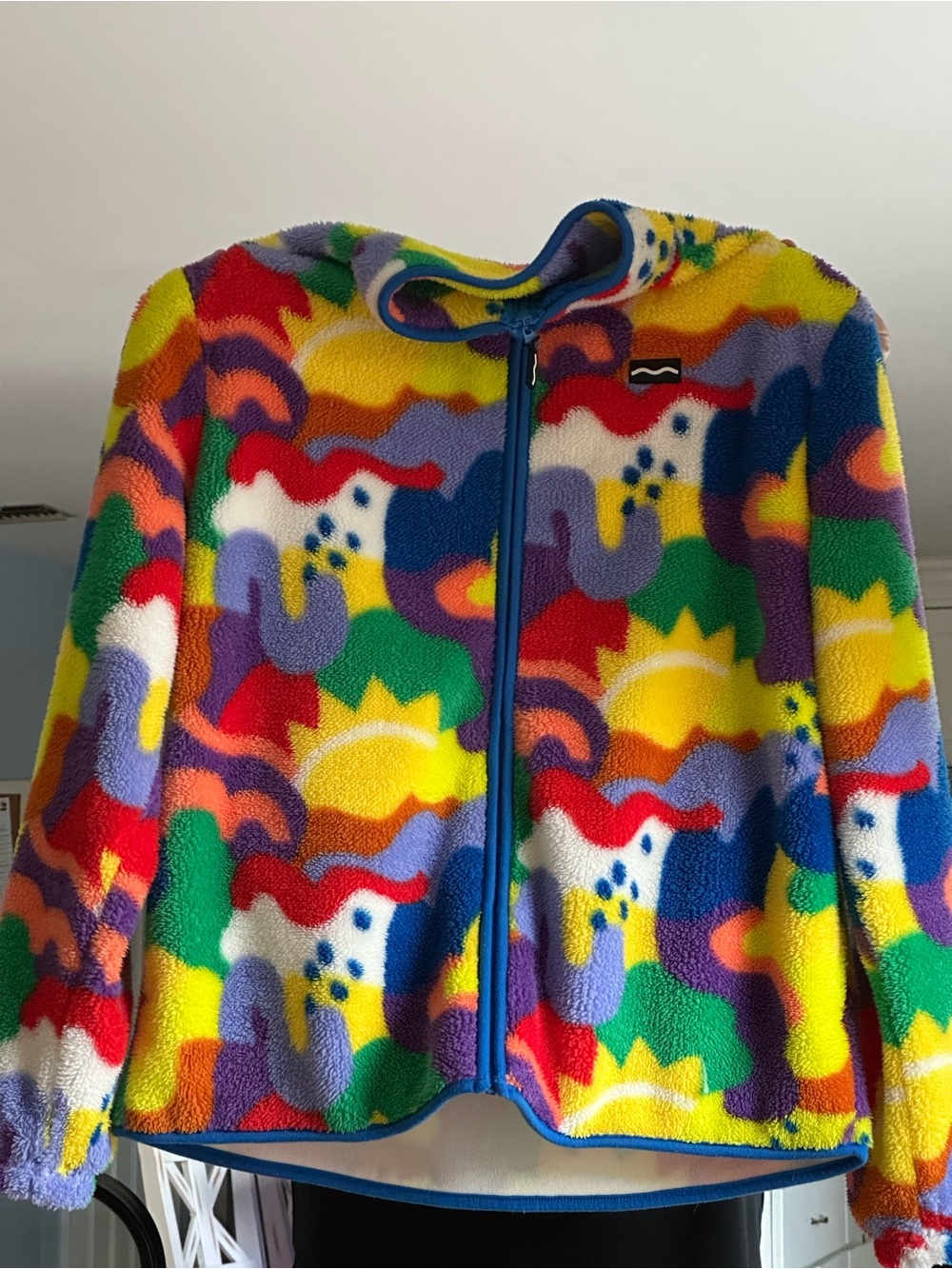 Crayola men's large Colorful Fleece One-Piece Jacket - Multicolor